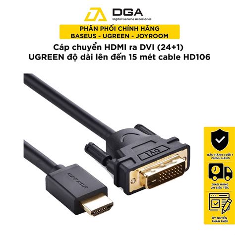 Hdmi To DVI UGREEN HD106 Converter Cable With Many High Resolution