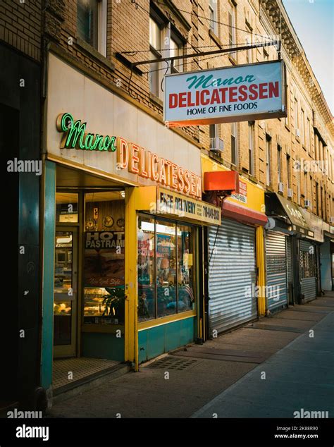 Manor Delicatessen Vintage Sign Queens New York Stock Photo Alamy