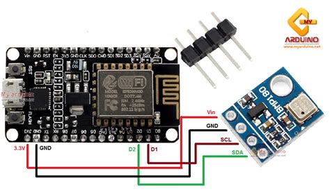 สอนใช้งาน Nodemcu Esp8266 Bmp180 Barometric Sensor เซ็นเซอร์วัดอุณหภูมิและความกดอากาศ ขาย