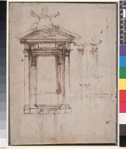 Michelangelo Design For Laurentian Library Door And Designs For The