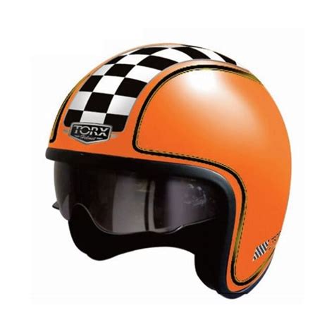 Casque Jet Vintage Harry Flag Racer Orange Mat