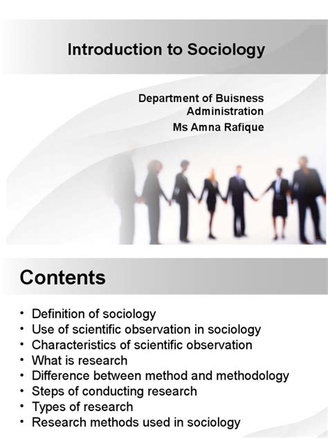 Lecture 1 Introduction To Sociologyppt Sociology Observation