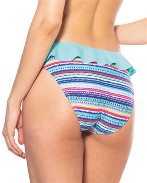 Braga bikini básica con camal alto y volante Líneas ethnicas Bikini