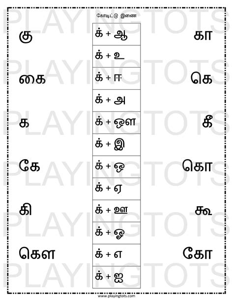 Tamil Letters Worksheet For Grade 1