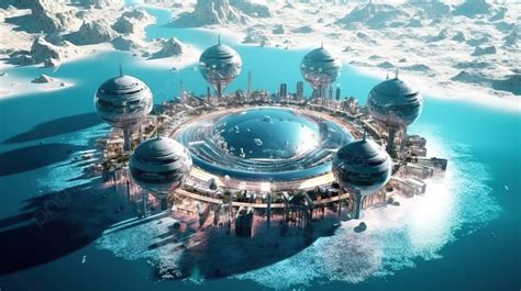 Tampilan Udara Dari Ilustrasi Seni Digital 3d Yang Menggambarkan Planet