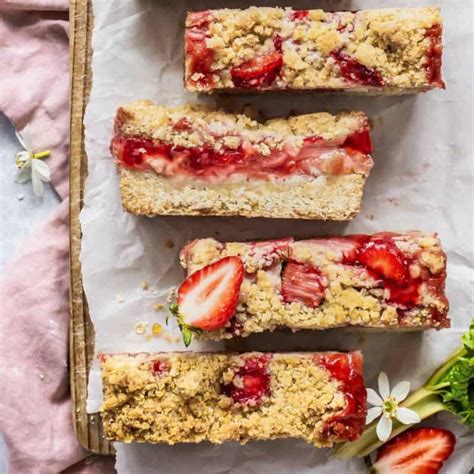 Strawberry Rhubarb Crumble Bars Emma Duckworth Bakes