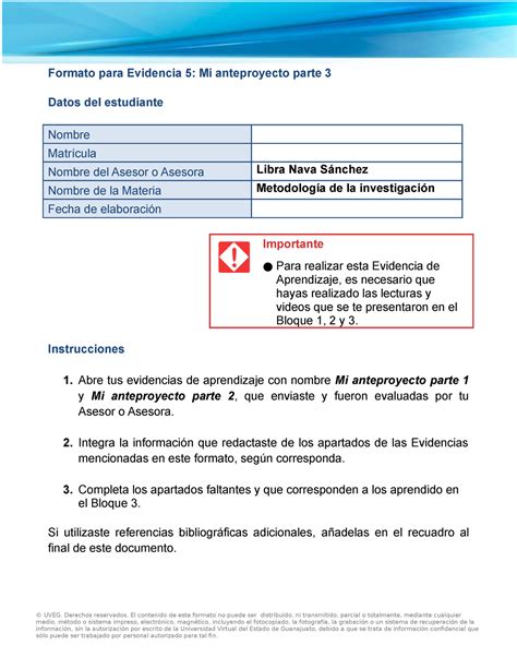 Uitz Karina Ea Md I Ultima Parte Formato Para Evidencia Mi