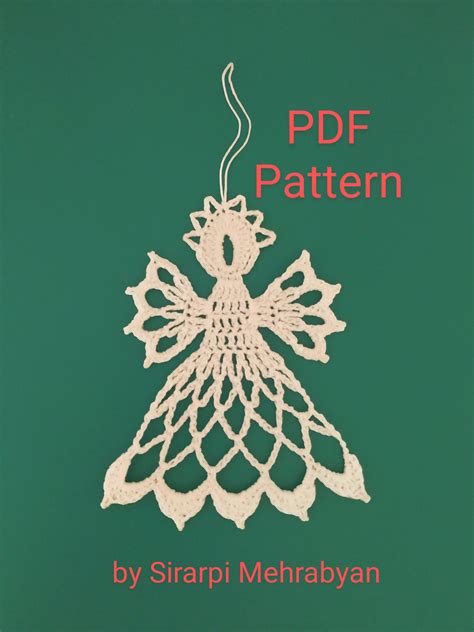 Crochet Pattern Pdf Flat Angel Christmas Angel Baptism T Etsy