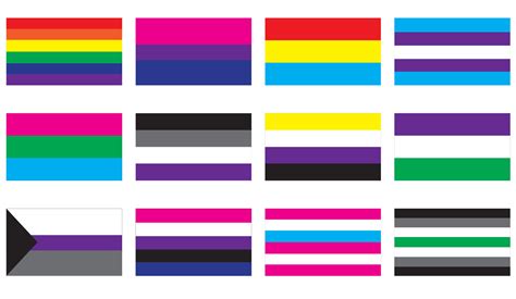 Banderas De La Identidad Sexual Símbolo De Gay Bisexual Pansexual Transgénero Polisexual