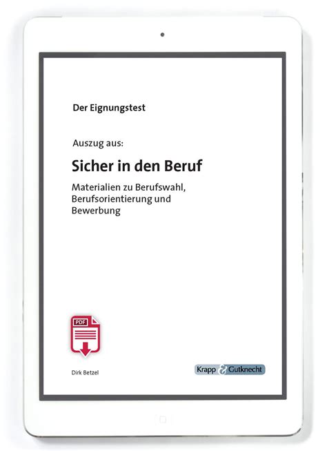 Sicher In Den Beruf Der Eignungstest Pdf Sch Lerheft