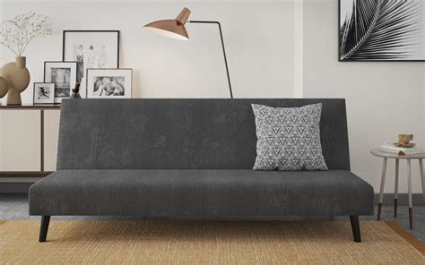 Extendable click-clack sofa Vascon, Vascon, dark grey + print | Furniture Videnov