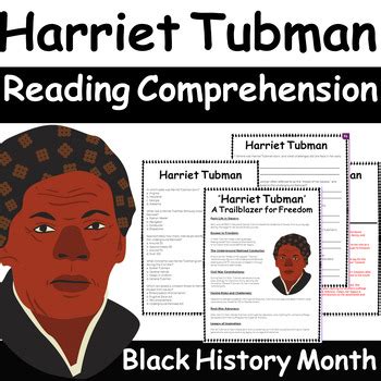 Harriet Tubman Reading Comprehension Passage Black History Month