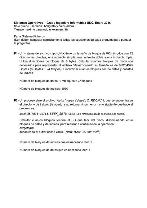 Examen 2016 Preguntas Y Respuestas Sistemas Operativos Grado