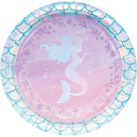 Iridescent Mermaid Party Dessert Plates 8 Count 1 Kroger