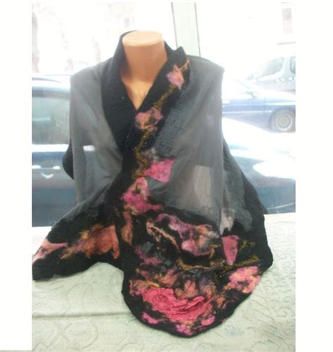 Wet Felted Scarf Felted Scarf Felted Shawl Felted Wool Scarf Etsy