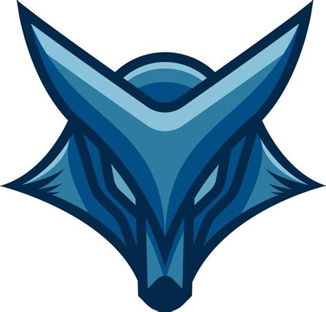 Premium Vector | Blue wolf mascot logo design