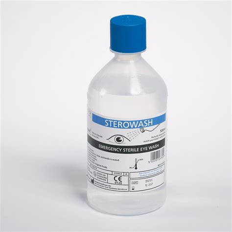 Eye Wash Saline Solution Bottle 500ml Sterowash Four Square