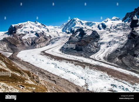 Landscape Of Glacier Du Gorner With Monterosa Zermatt Switzerland