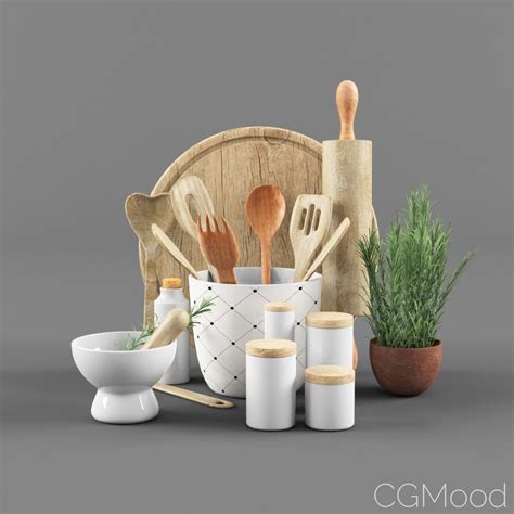 Kitchen Accessories Set 3d Model For Vray