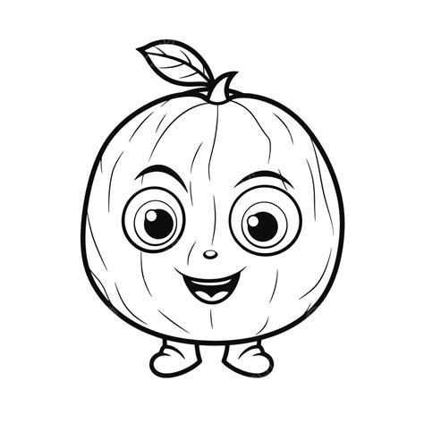 White Coloring Page Of An Orange Character Outline Sketch Drawing