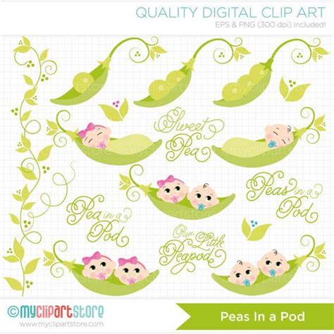 Clipart Peas In A Pod Baby Boy Baby Girl By Myclipartstore Baby