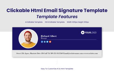 Conception De Signature D E Mail Cliquable Html Moderne Et Professionnelle