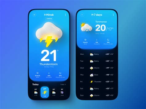 Weather App App Ui Design Weather Cards App Icon Design