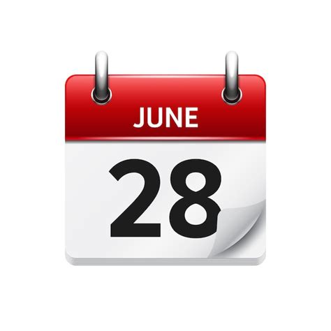 Premium Vector June Vector Flat Daily Calendar Icon Date And Time Day