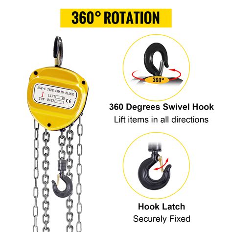 Vevor Chain Hoist 2200lbs1ton Chain Block Hoist Manual Chain Hoist 3m