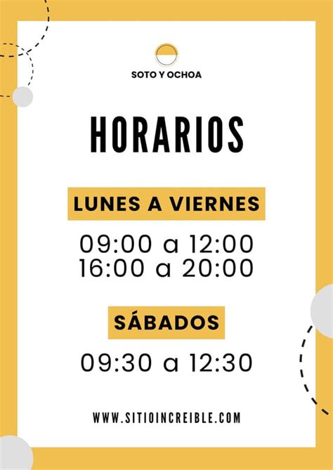 Explor Plantillas De Horarios De Atenci N Personalizables Gratis Canva