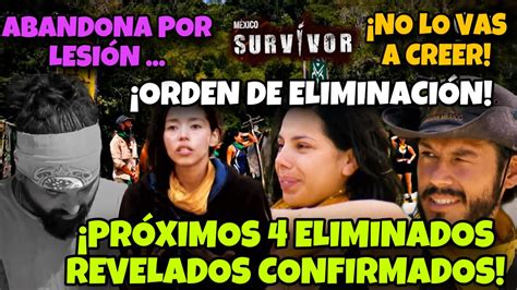 ORDEN DE ELIMINACIÓN4 ELIMINADOS REVELADOS CONFIRMADOS DE SURVIVOR