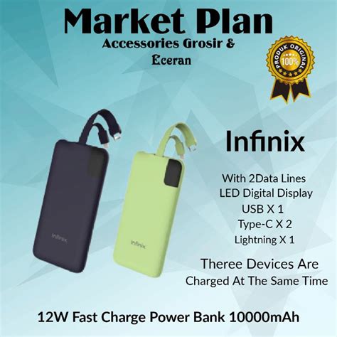 Jual Infinix Powerbank 12W 10000mAh Fast Charging LED Digital Originsl