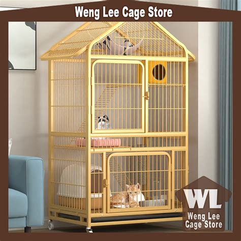 4 Level Luxury Cat House Cat Cage Extra Large Pet Cage Sangkar Kucing