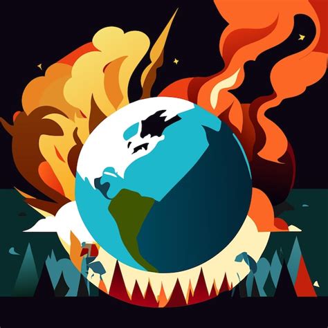 Burning Globe Alert Concept De La Journée Mondiale De L environnement