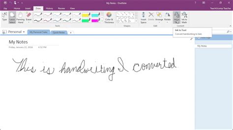 Convert Handwriting To Text In Onenote Instructions