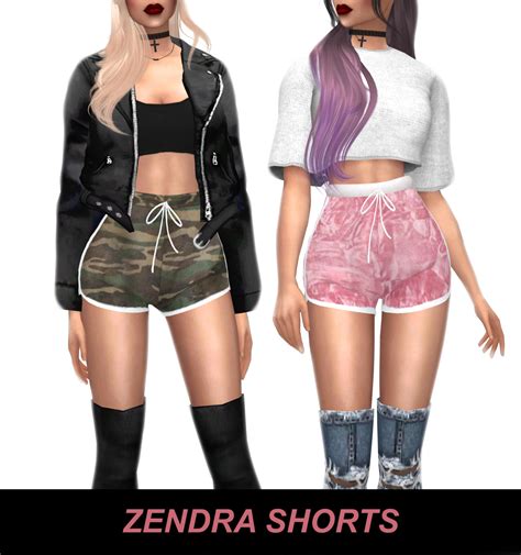 Sims4sisters — Kenzar Sims4 Ts4 Zendra Shorts 8 Swatches