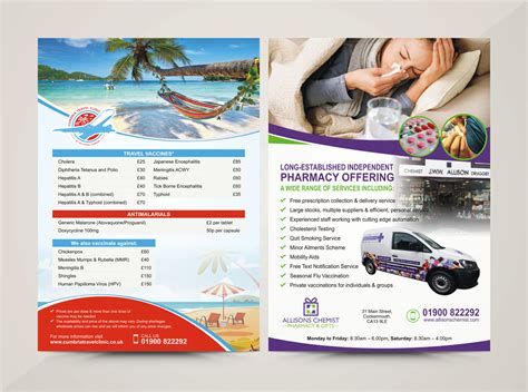 Serious Modern Pharmacy Flyer Design For JWW Allison Sons Ltd By