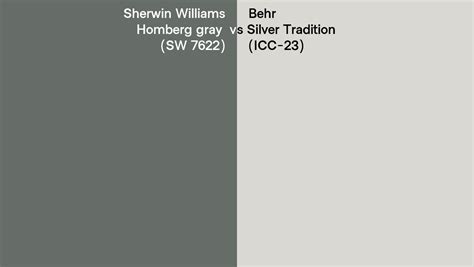 Sherwin Williams Homberg Gray Sw 7622 Vs Behr Silver Tradition Icc 23 Side By Side Comparison