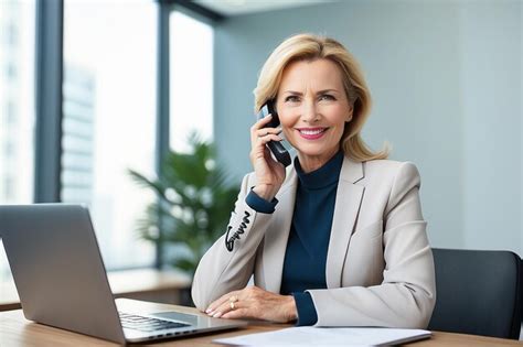 Happy Smiling Mature Middle Aged Business Woman 40s Professional Lady
