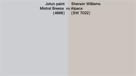 Jotun Paint Mistral Breeze Vs Sherwin Williams Alpaca Sw