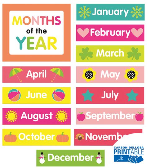 Months Printable | Template Business PSD, Excel, Word, PDF