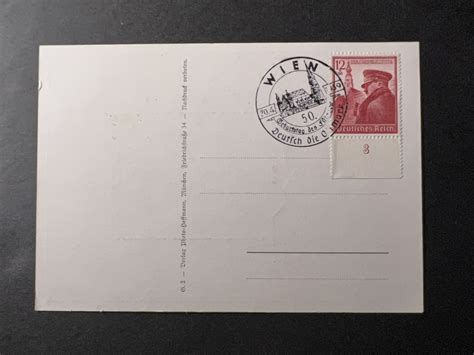 Nazi Germany Postcard Cover Wien Vienna No Address Adolf Hitler