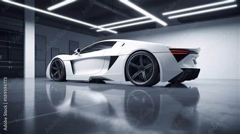 futuristic concept white supercar, Generative AI Stock Illustration ...