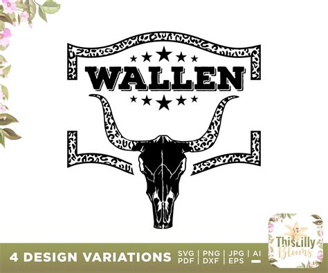 Bull Skull Svg Wallen Bull Skull Leopard Png Digital Download Etsy Uk