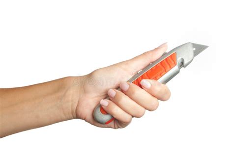 Paper cutter in hand stock image. Image of slicing, metal - 10672293