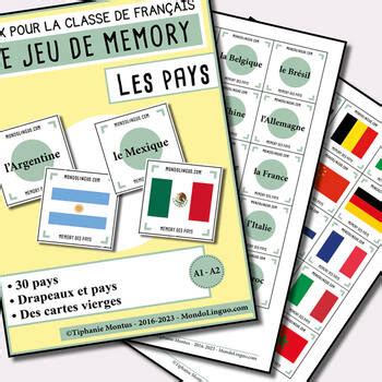 Games To Teach French Ffl Fsl Memory Game Countries By Mondolinguo