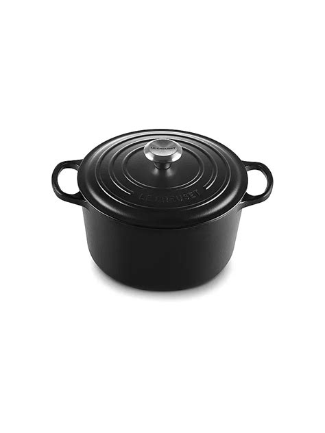 LE CREUSET Bräter rund hoch SIGNATURE 24cm Schwarz schwarz