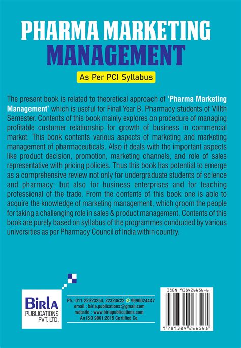 Pharma Marketing Management Birla Publications Pvt Ltd