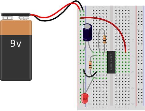 How To Make A Blinking Led Circuit On Breadboard Wiring Diagram