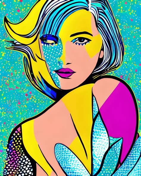 Pop Art ludique et inattendu bikini à clapet sirène portrait réaliste hyperréalisme